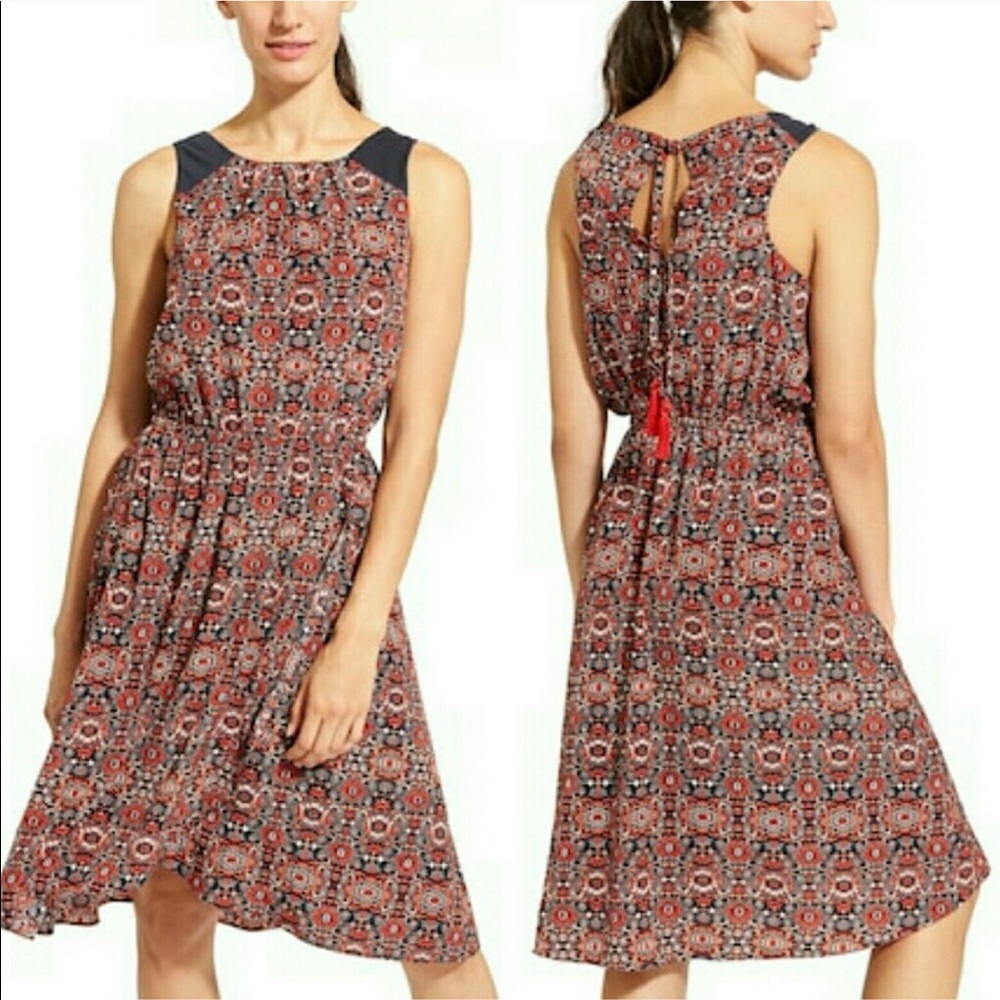 • Athleta • Martinique Printed Red / Navy Dress Sm